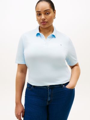 blue curve 1985 regular fit pique polo shirt for women tommy hilfiger