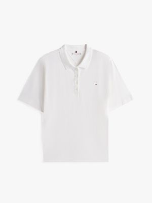 white curve 1985 collection regular polo shirt for women tommy hilfiger