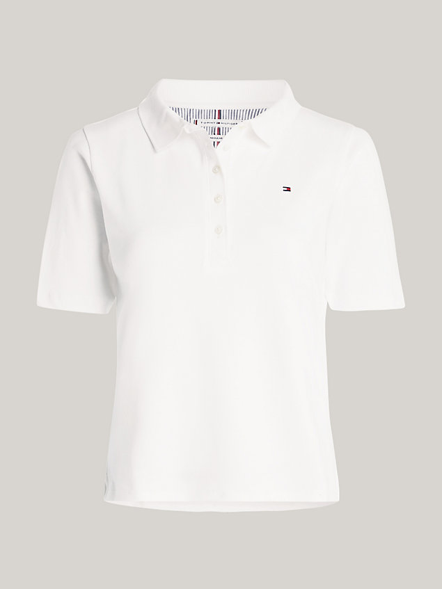 white curve 1985 collection regular fit polo for women tommy hilfiger