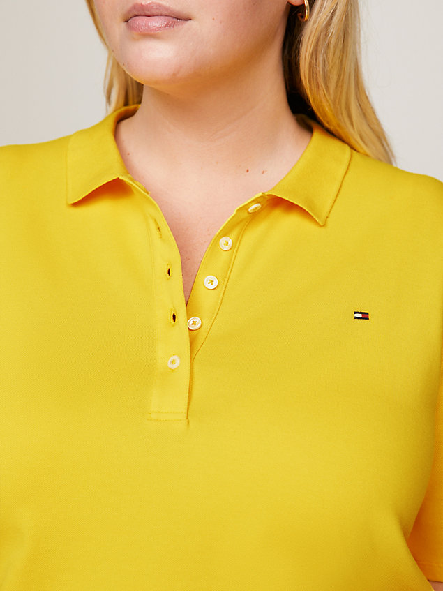 yellow curve 1985 collection regular fit polo for women tommy hilfiger