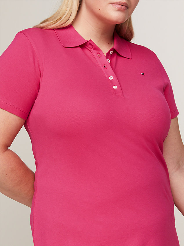 pink curve 1985 collection polo dress for women tommy hilfiger