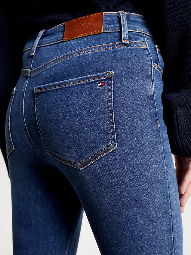 denim harlem super skinny jeans mit hohem bund und th flex für damen - tommy hilfiger