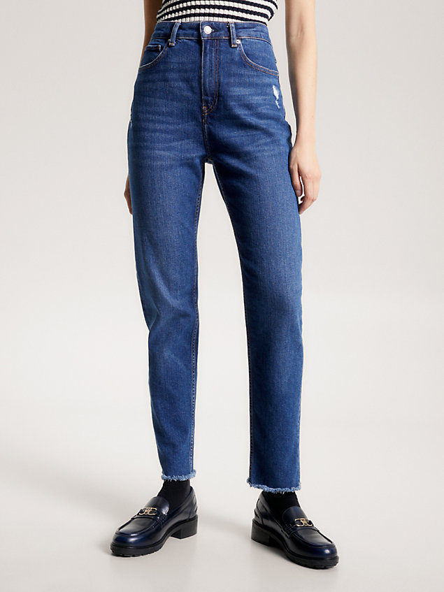 denim high rise tapered jeans voor dames - tommy hilfiger