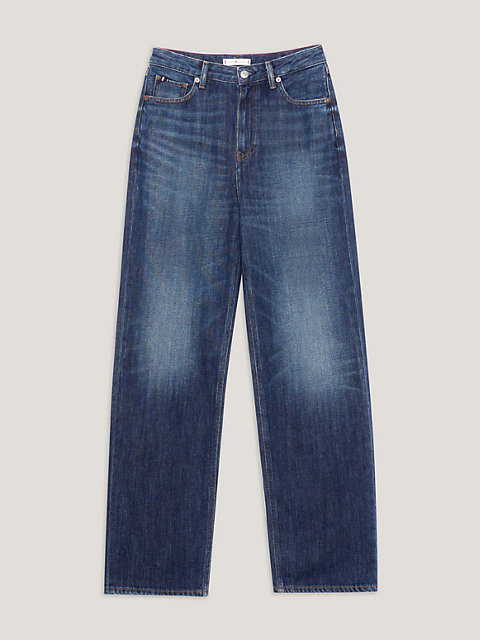 denim high rise relaxed straight jeans for women tommy hilfiger