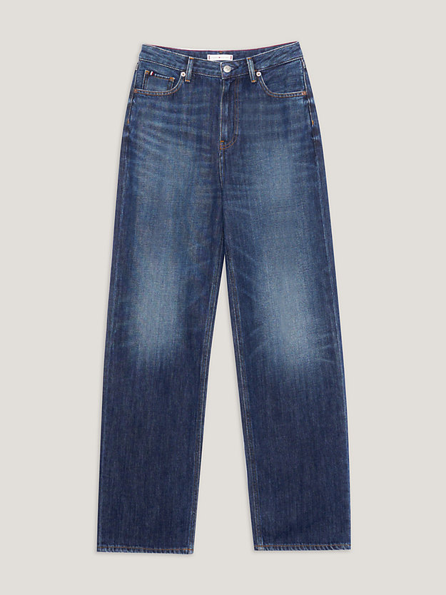 denim relaxed high rise jeans met rechte pijpen voor dames - tommy hilfiger