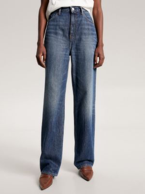 High Rise Relaxed Straight Jeans, Denim