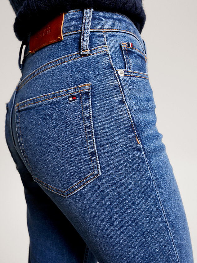 jeans slim fit a vita alta denim da donna tommy hilfiger
