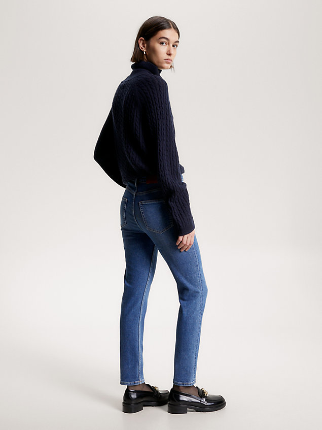 denim high rise slim jeans voor dames - tommy hilfiger