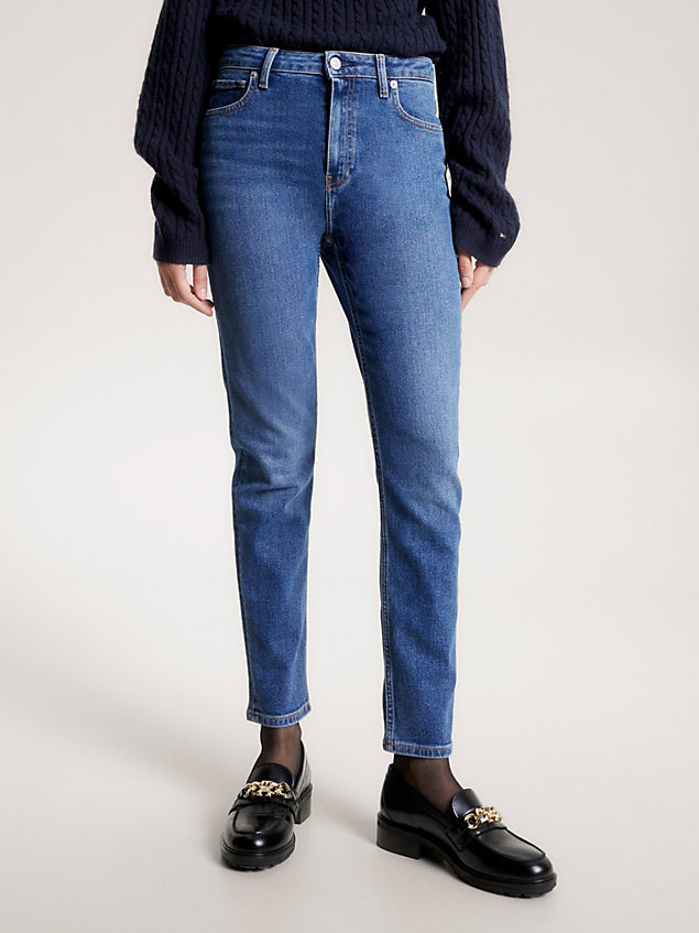 denim high rise slim jeans voor dames - tommy hilfiger