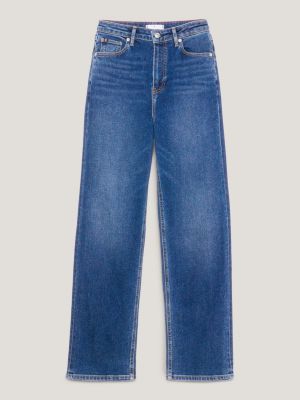 High Rise Relaxed Straight Jeans, Denim