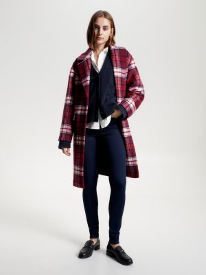 Tommy jeans plaid coat sale