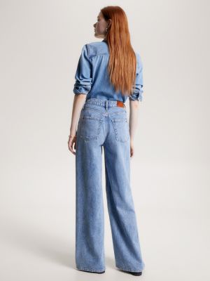 Signature Monogram Denim High Waisted Trousers