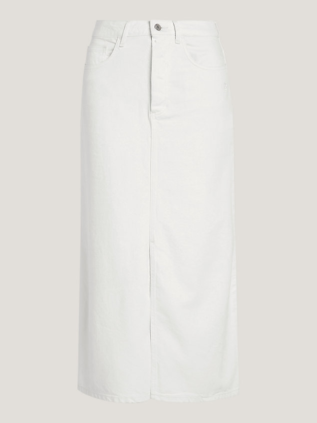 white denim midi skirt for women tommy hilfiger