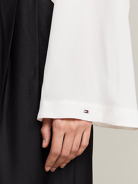 white bluzka o kroju oversize z krepy dla kobiety - tommy hilfiger