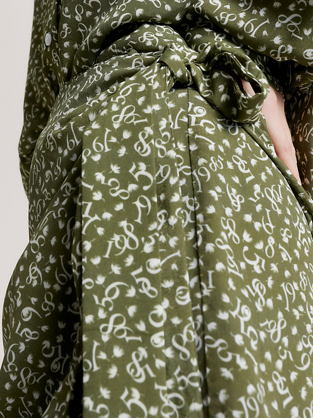 minigonna a portafoglio con stampa di piume green da donna tommy hilfiger