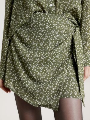 Tommy Crepe | Print Relaxed Feather Hilfiger Shirt Green |