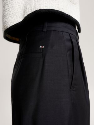pantalón plisado de pernera ancha black de mujer tommy hilfiger