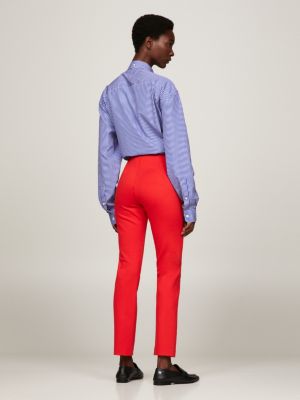 Elevated Knit Slim Fit Trousers | Red | Tommy Hilfiger | Stretchhosen