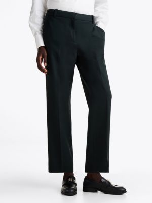 pantalon slim droit longueur cheville noir pour femmes tommy hilfiger