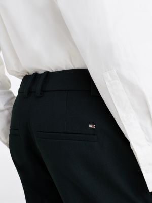 pantalon slim droit longueur cheville noir pour femmes tommy hilfiger
