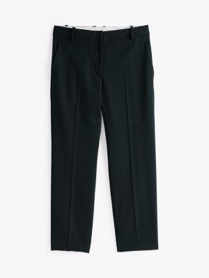 pantalon slim droit longueur cheville noir pour femmes tommy hilfiger