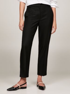 schwarz knöchellange slim straight leg fit hose für damen - tommy hilfiger