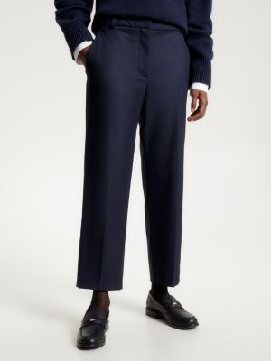 blau knöchellange slim straight leg fit hose für damen - tommy hilfiger