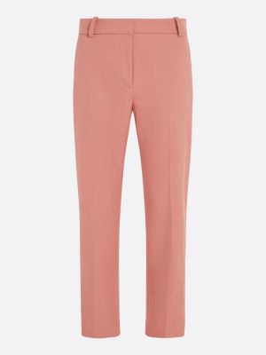 pink slim straight trousers for women tommy hilfiger