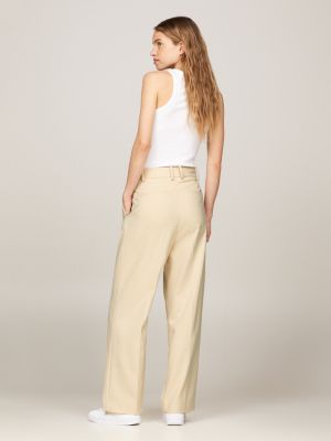 Pantalon beige tommy hilfiger sale