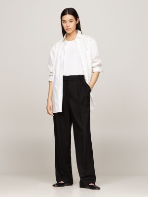 pantaloni relaxed fit dritti nero da donne tommy hilfiger