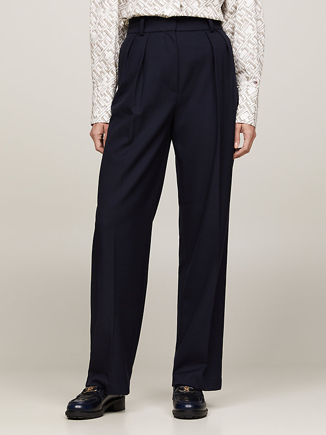 blue pigment-dyed broek met relaxed fit voor dames - tommy hilfiger