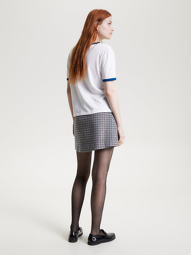 blue check fit and flare mini skirt for women tommy hilfiger