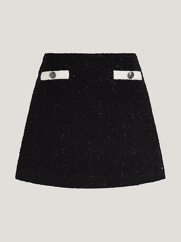 black tweed button mini skirt for women tommy hilfiger