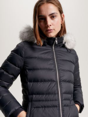 Faux Fur Hood Down-Filled Maxi Coat | Black | Tommy Hilfiger