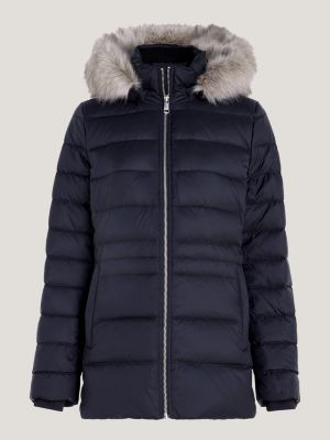 Doudoune capuche en fausse fourrure Noir Tommy Hilfiger