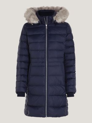 Navy fur cheap hood coat