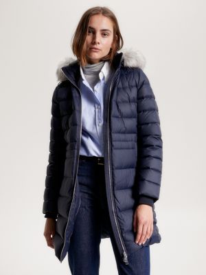 Down-Filled Faux Fur Hood Coat | Blue | Tommy Hilfiger