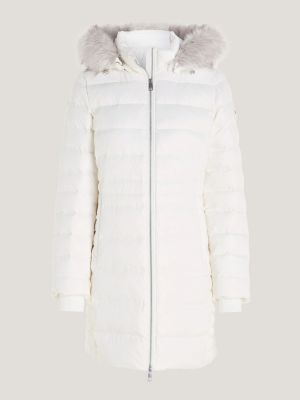 Mens white coat on sale with fur hood