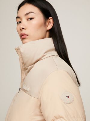 Recycled Relaxed New York Puffer Jacket, Beige