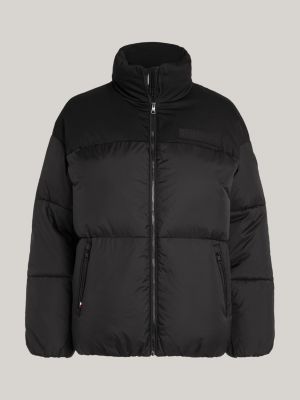 Recycled Relaxed New York Puffer Jacket, Black