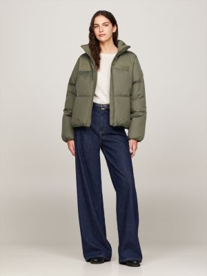 Womens olive green hot sale puffer coat