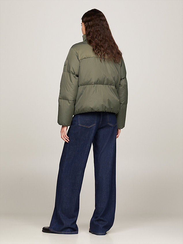 khaki luźna kurtka puchowa new york dla kobiety - tommy hilfiger