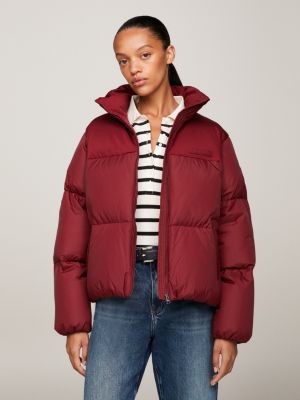 Recycled Relaxed New York Puffer Jacket, RED