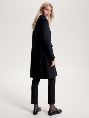 Black wool 2025 single breasted coat