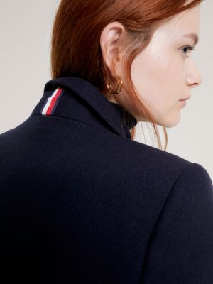 Manteau droit Classics en laine Bleu Tommy Hilfiger