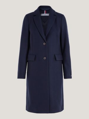 Blue overcoat single breasted clearance wool