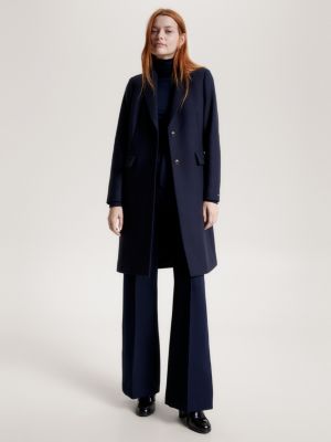 Single breasted outlet wool coat womens