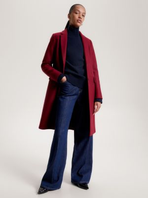 Single button shop wool coat