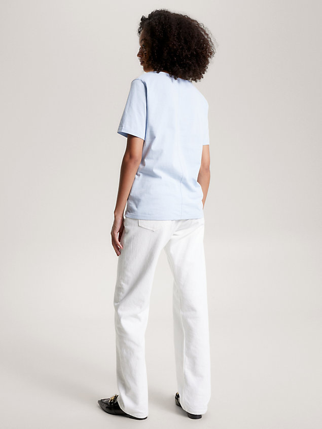 blue modern v-neck t-shirt for women tommy hilfiger