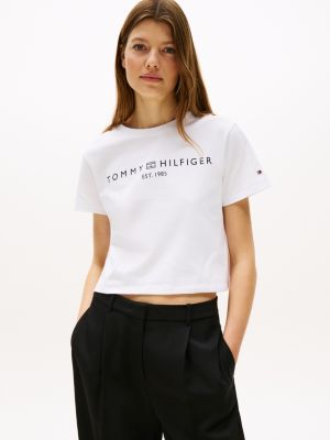 Back Seam Crew Neck T-Shirt | White | Tommy Hilfiger